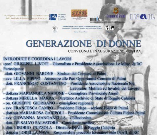 Palmi, sabato inaugurazione mostra Generazione di donne