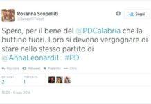 Polemiche su twitter Scopelliti Leonardi