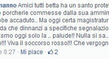 Denuncia a Saccomanno, il post “incriminato”