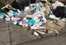 Degrado a Rosarno, siringhe usate e farmaci abbandonati in pieno centro