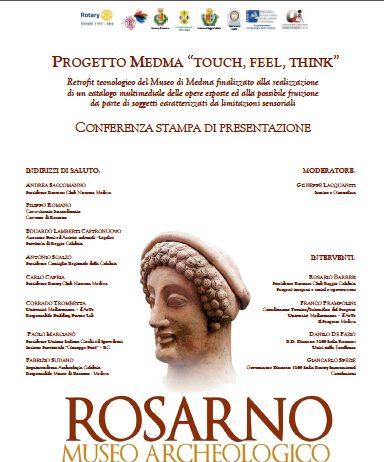 Rosarno, domenica sarà presentato il Progetto Medma “Touch, Feel, Think”
