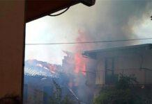 Incendio nel centro abitato di Santo Stefano: decisivo l’intervento dei Vigili del Fuoco e dell’Elicottero Anti Incendio