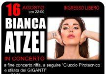 Bianca Atzei in concerto a Melicucco e fuochi pirotecnici questa sera
