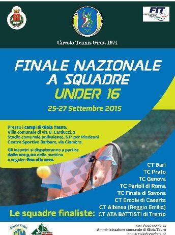 A Gioia Tauro la finale nazionale a squadre Under 16 maschile di tennis