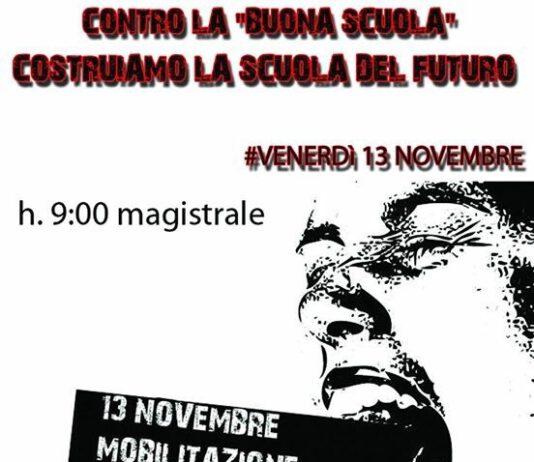 Manifestazione 13 novembre, i Partigiani della scuola pubblica nelle Prefetture