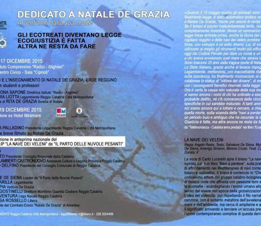 Appuntamenti dedicati a Natale De Grazia, eroe reggino lotta ecomafie