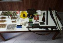 Fucili e munizioni trovati nella locride