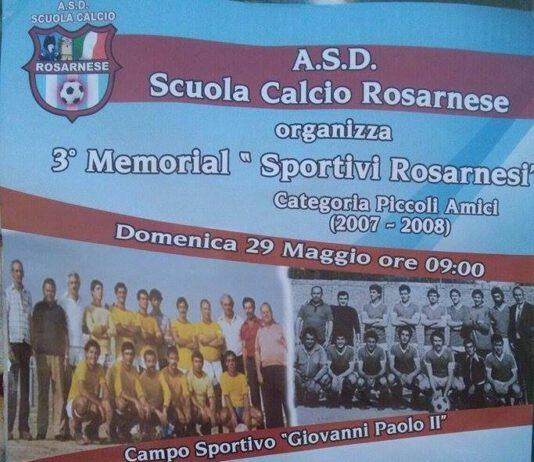 L’ A.S.D. Rosarnese organizza il 3° Memorial “Sportivi Rosarnesi” in ricordo delle persone del calcio rosarnese