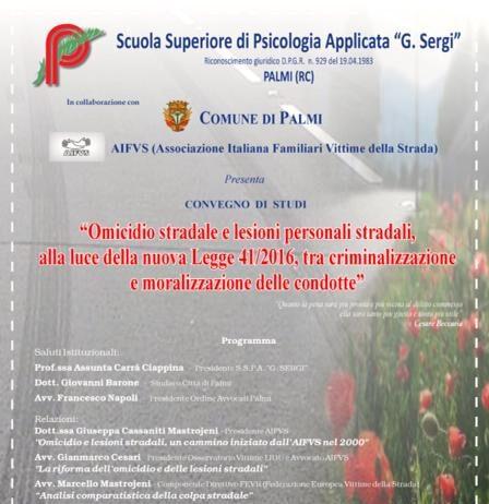 Palmi, venerdì convegno su omicidio stradale