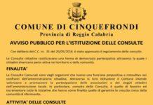 Cinquefrondi, approvata l’istituzione delle Consulte Comunali