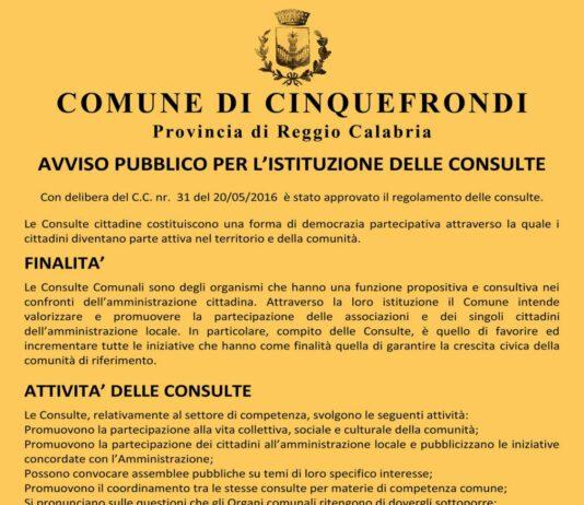 Cinquefrondi, approvata l’istituzione delle Consulte Comunali