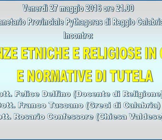 Questa sera conferenza al Planetario provinciale Pythagoras sulle minoranze in Calabria