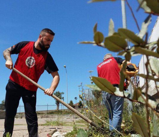 Lamezia, CasaPound riqualifica area verde in Piazza 5 Dicembre
