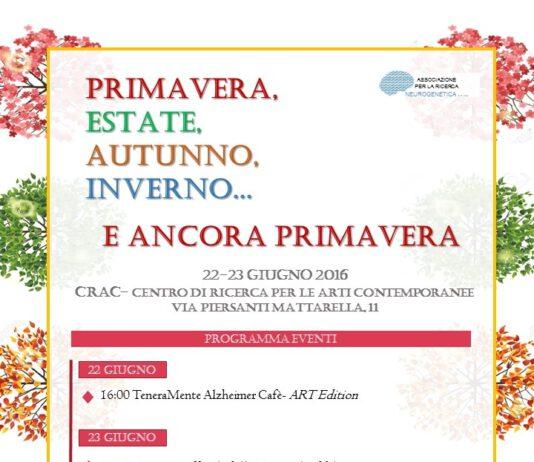 L’Associazione per la Ricerca Neurogenetica presenta la mostra “Primavera, Estate, Autunno, Inverno… e ancora Primavera”