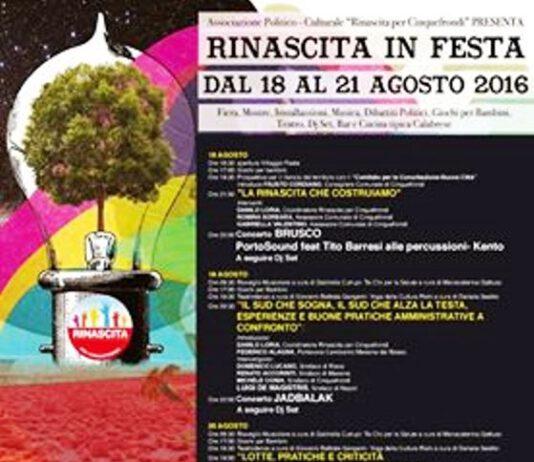 Cinquefrondi, torna Rinascita in Festa. Tutti gli eventi
