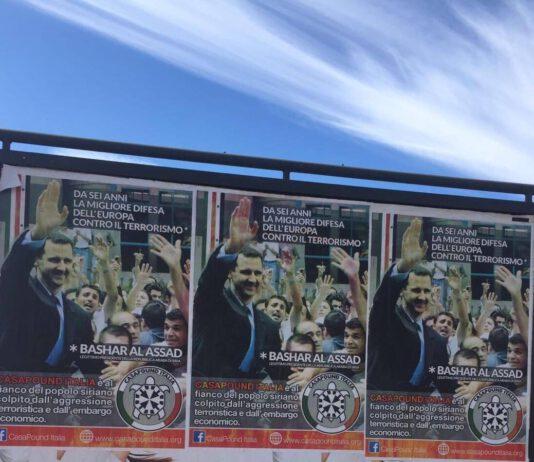 Siria, anche a Lamezia e Reggio C. i manifesti pro-Assad di CasaPound: da sei anni la migliore difesa dell’Europa contro il terrorismo