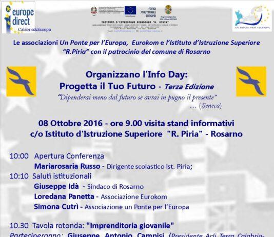 Al Piria di Rosarno l’Info Day “Progetta il tuo futuro – Terza edizione”