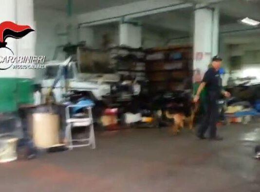 Arsenale in un’officina, il video del ritrovamento di armi e tritolo