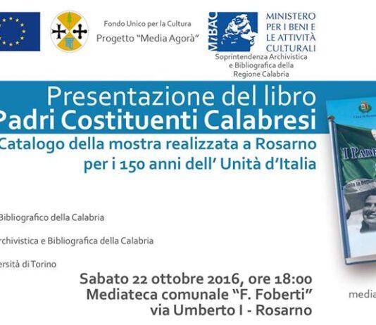 Rosarno, Presentazione del libro “I padri Costituenti calabresi”