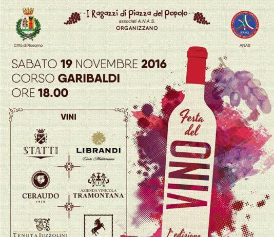 Rosarno, sabato 19 prima edizione della Festa del Vino