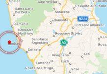Terremoto in Calabria di magnitudo 3.1