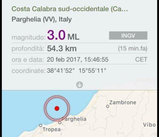 Scossa di terremoto di 3.0 epicentro nel vibonese