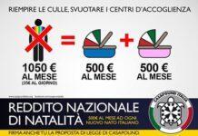 CasaPound, al via la raccolta firme per il Reddito Nazionale di Natalità