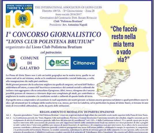 Concorso giornalistico “Lions club Polistena Brutium”