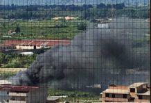 Incendio in un deposito a Rosarno