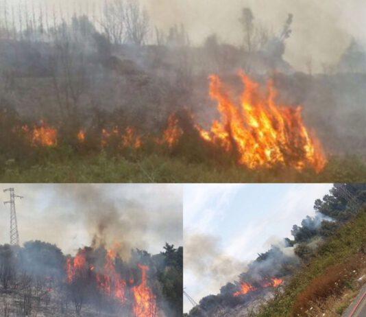 Incendio nei pressi del Porto di Gioia Tauro