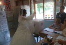Calabria, al seggio con abito bianco- neo sposa vota dopo matrimonio