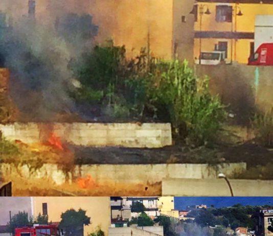 Rosarno, incendio costone Via Sottotenente Gangemi