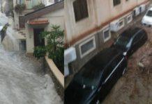 Violento nubifragio a Scilla causa frana. SS 18 chiusa