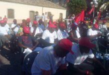 Susanna Camusso a Gioia Tauro, ma la piazza è semivuota.