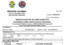 Allerta meteo possibili precipitazioni intense