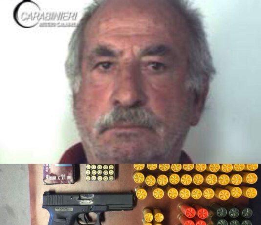 Pistola con matricola abrasa- arrestato 68enne nel reggino