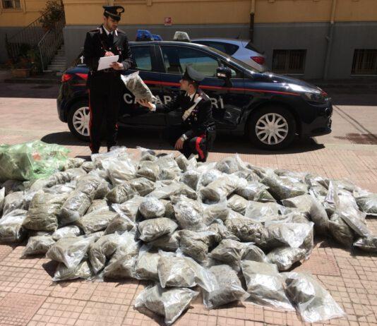 Carabinieri Palmi-Arrestati coniugi- trovati con 150kg di marijuana