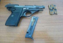 Pistola clandestina nascosta in sala ristorante