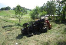 Trattore si ribalta, ferito in gravi condizioni il conducente