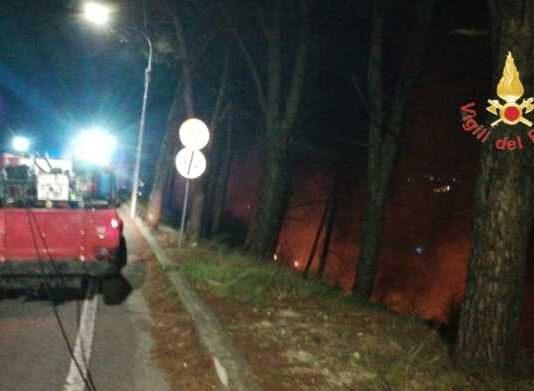 Notte di fuoco- incendiata auto e pineta