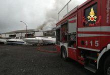 Incendio capannone cantieri nautici Ranieri
