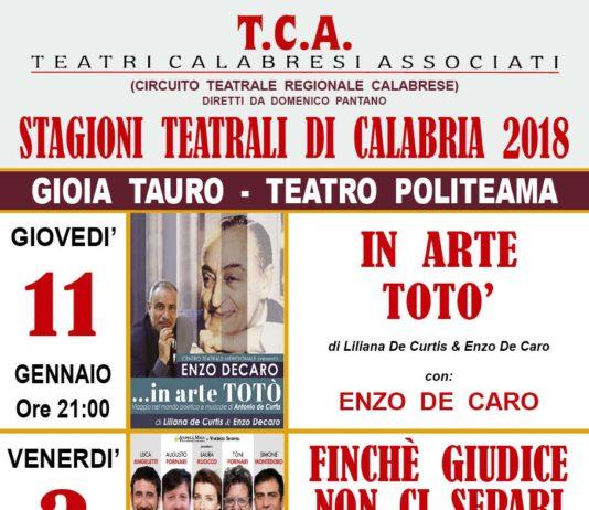 Stagione Teatrale Gioia Tauro – Al via Giovedì 11 gennaio con “In arte Totò”