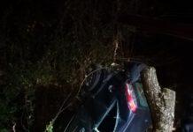 Grave incidente in serata a Feroleto, auto si ribalta