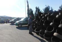 Scoperto deposito illecito di pneumatici, 4 denunce