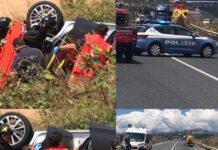 Terribile incidente su Sgc Jonio Tirreno, auto sfonda guardrail