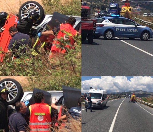 Terribile incidente su Sgc Jonio Tirreno, auto sfonda guardrail