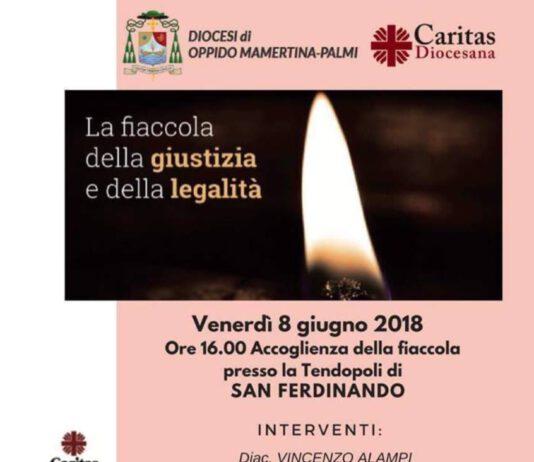 La Fiaccola della Giustizia e della Legalità domani 8 giugno nella Tendopoli di San Ferdinando