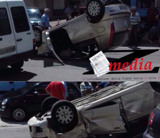 Rosarno, auto si ribalta in Via Nazionale, ferito un uomo