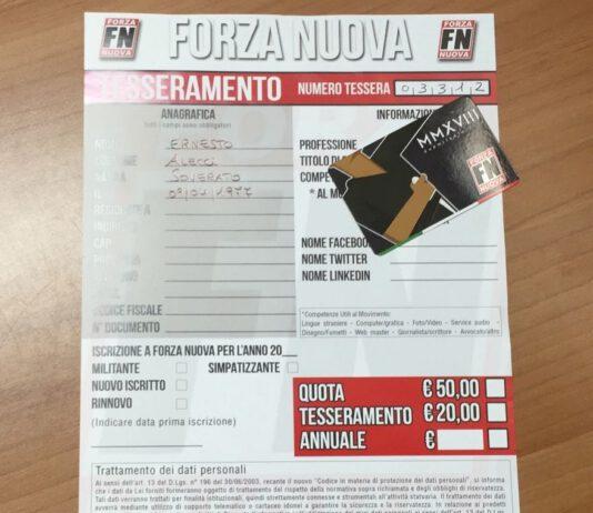 Forza Nuova Calabria: tessera ad honorem per il sindaco di Soverato