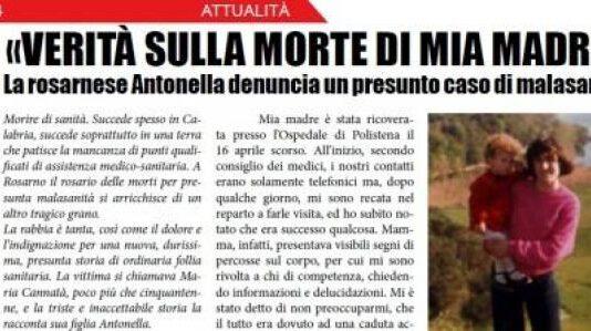 Donna di Rosarno morta in ospedale, tre infermieri dell’ospedale di Polistena rinviati a giudizio